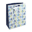 Picture of BLUE BIRTHDAY TEXT GIFT BAG